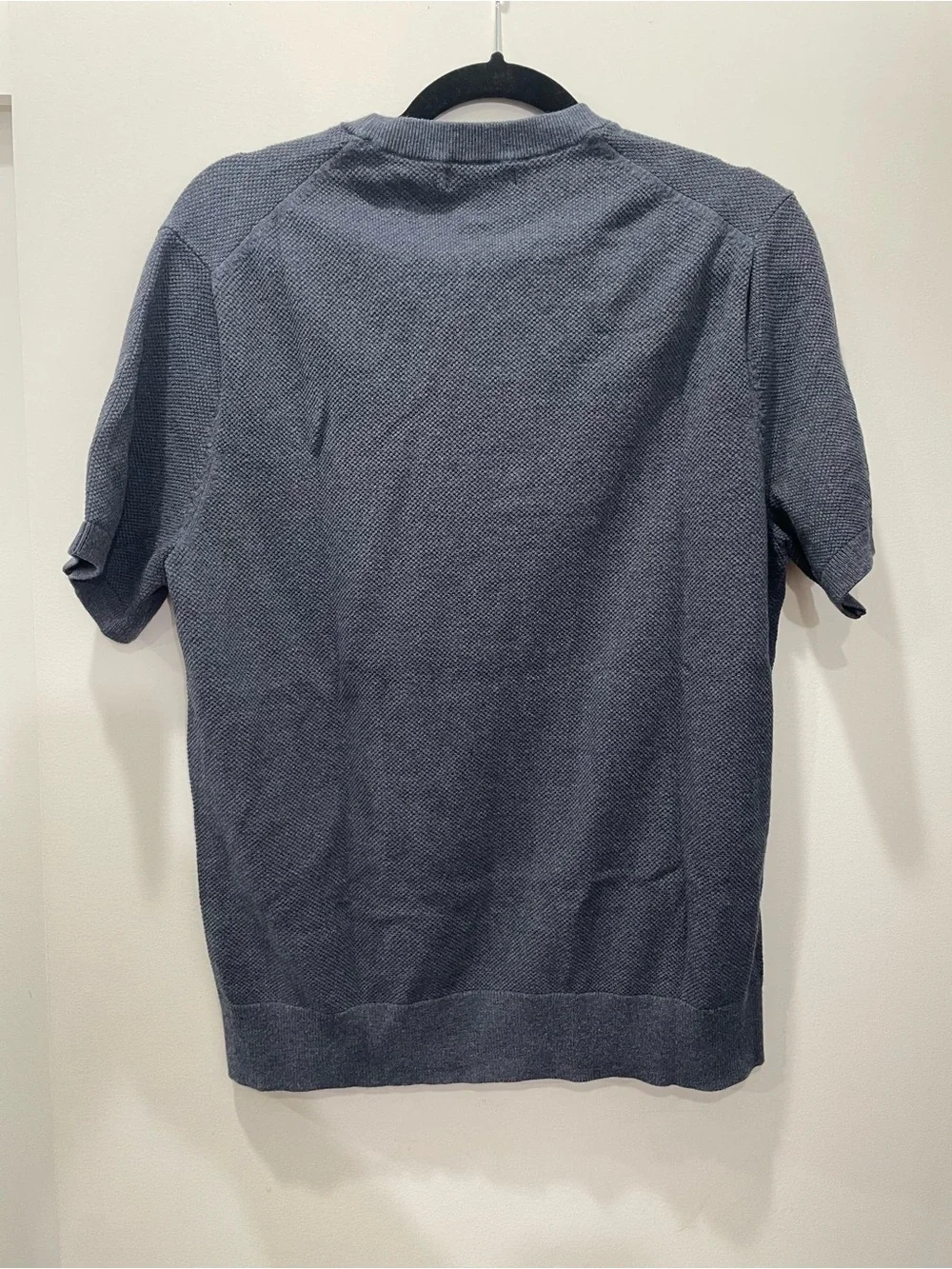 Banana Republic Textured Short Sleeve Shirt - Navy Blue